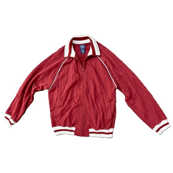 Vintage 90's/Y2K John Blair Maroon Full Zip Track Jacket Size Large Tall - Picture 1 of 4